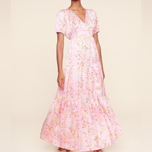 NWT Sugar+Lips Cayla Paisley Songbird Pink Maxi Dress, size L - Picture 2 of 12